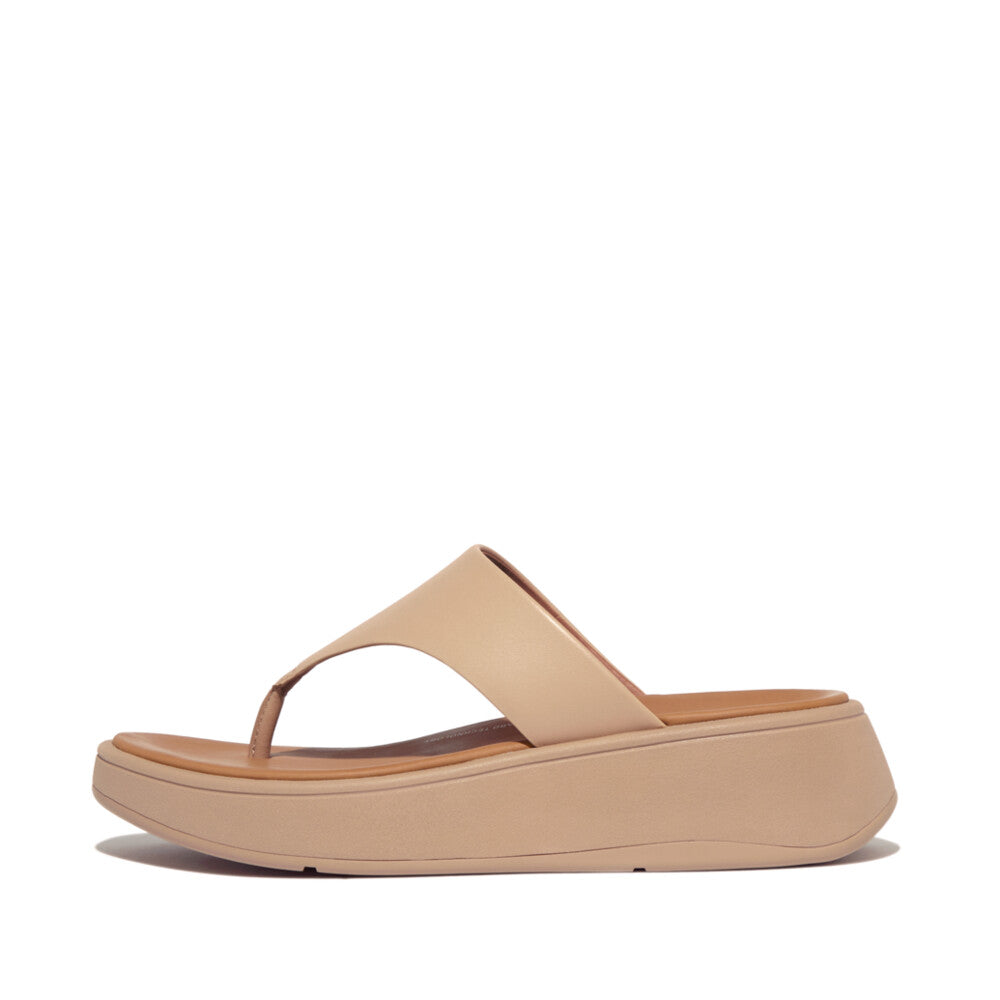 FitFlop F-Mode Leather Flatform Toe Post Latte BeigeFitFlop F-Mode Leather Flatform Toe Post Latte Beige