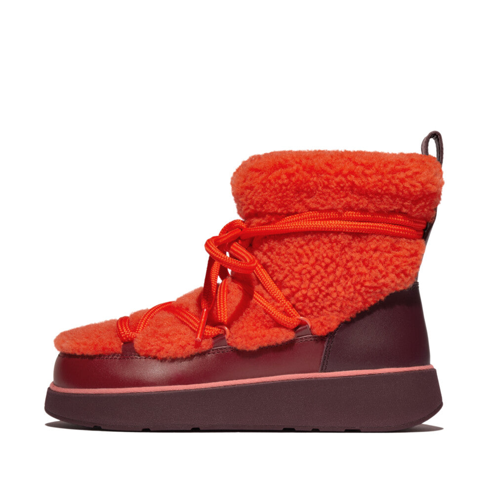 FitFlop Gen FF x Roksanda Curly Shearling Lace Ankle Boots Tangerine MixFitFlop Gen FF x Roksanda Curly Shearling Lace Ankle Boots Tangerine Mix