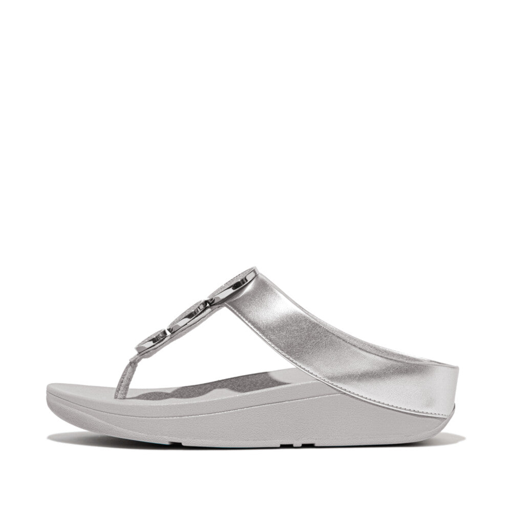 Fitflop Halo Bead Circle Metallic Toe Post SilverFitflop Halo Bead Circle Metallic Toe Post Silver