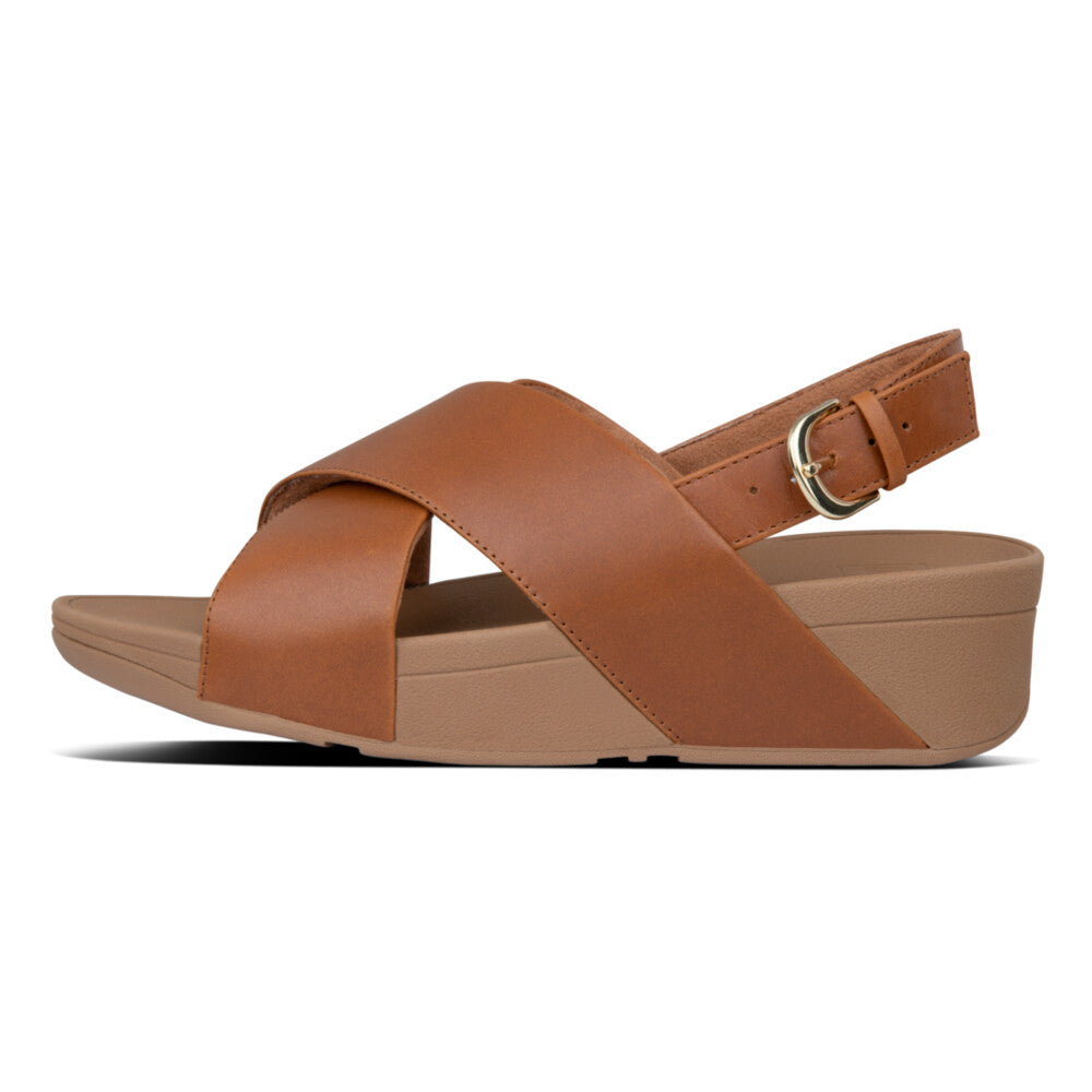 FitFlop Lulu Leather Cross Back Strap Sandals Light TanFitFlop Lulu Leather Cross Back Strap Sandals Light Tan