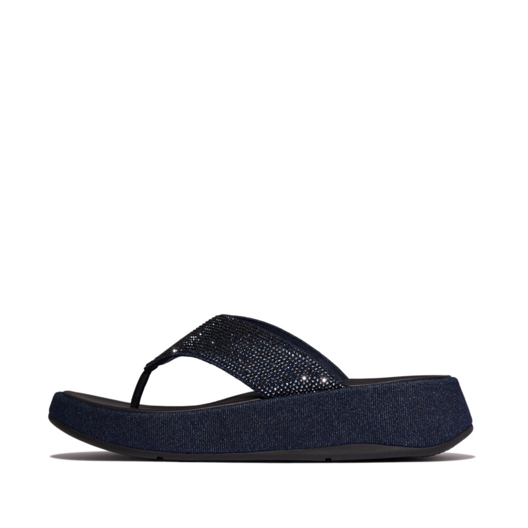 F-MODE Denim-Hotfix Toe-Post Sandals