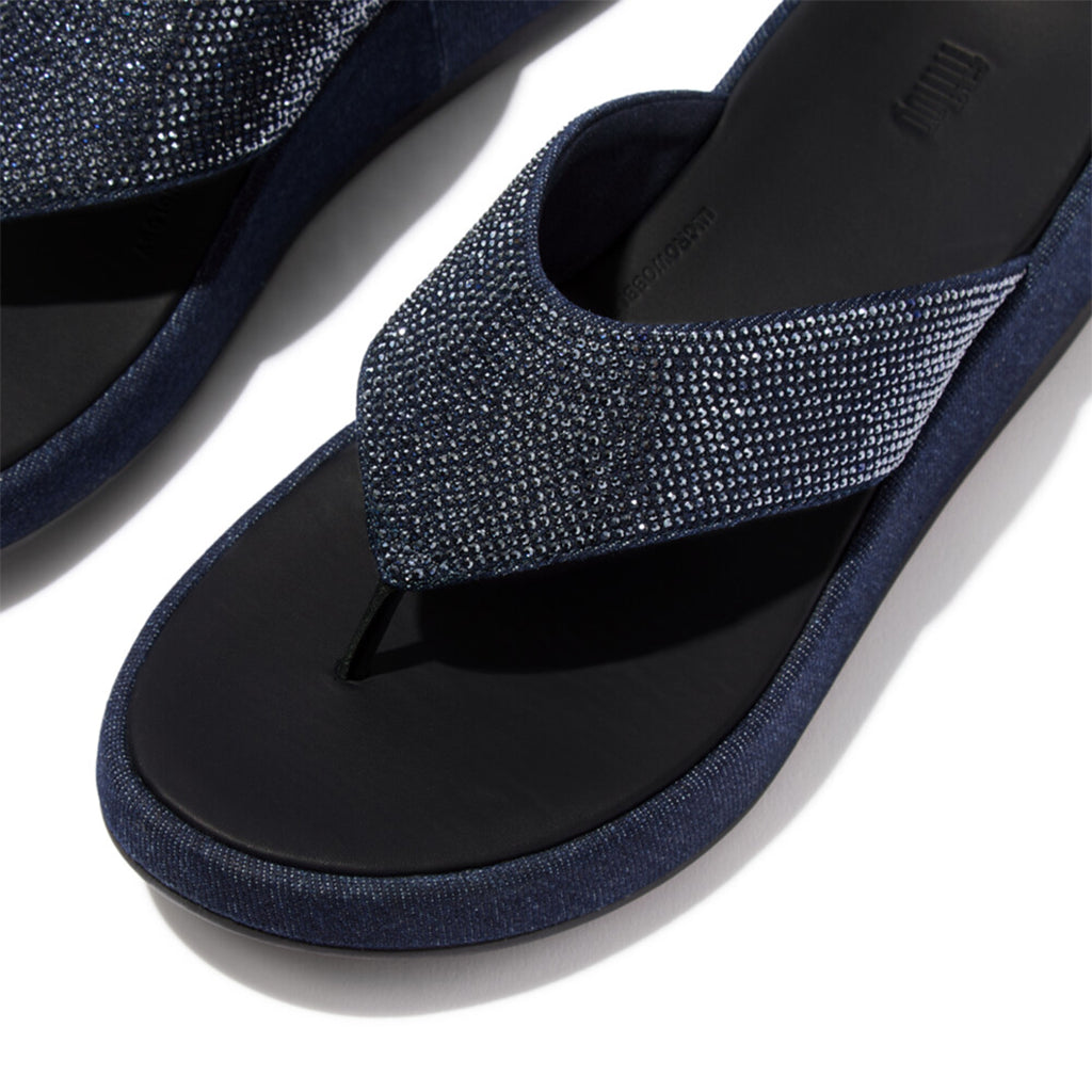 F-MODE Denim-Hotfix Toe-Post Sandals