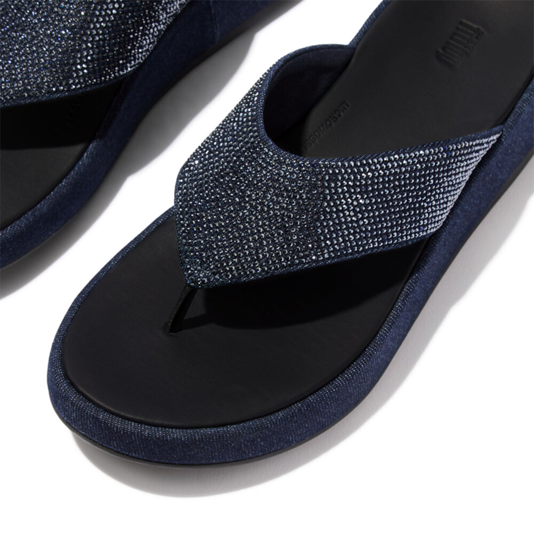 F-MODE Denim-Hotfix Toe-Post Sandals