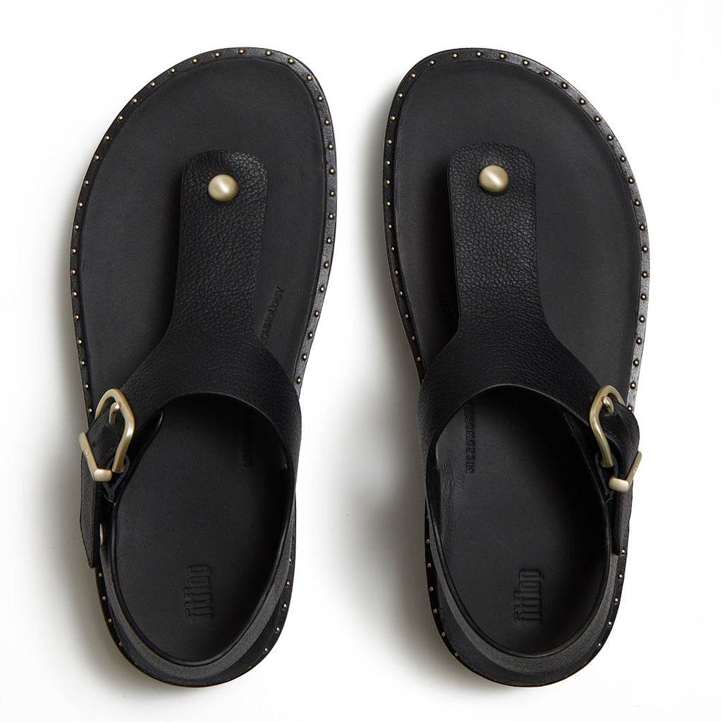 GEN-FF Max Buckle Tumbled-leather Toe-post Sandals