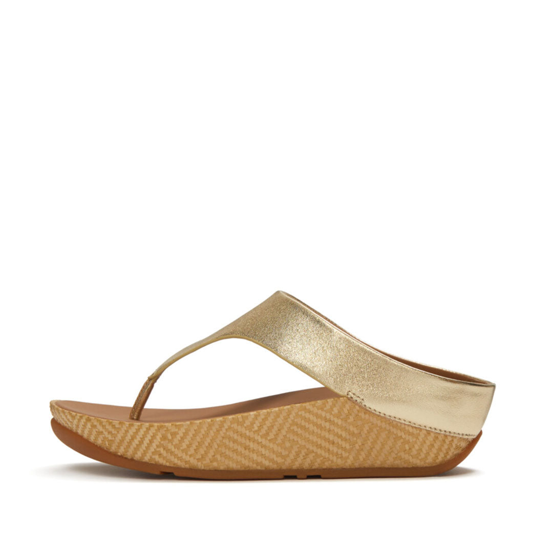 LULU Lux Graphic-weave Leather Toe-post Sandals