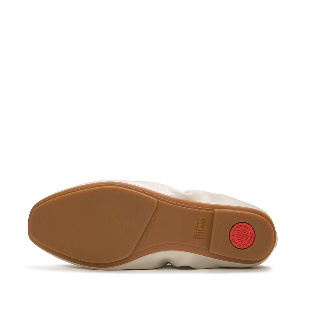 DELICATO Poise leather ballet flats with ruched detailing and cushioned comfort.