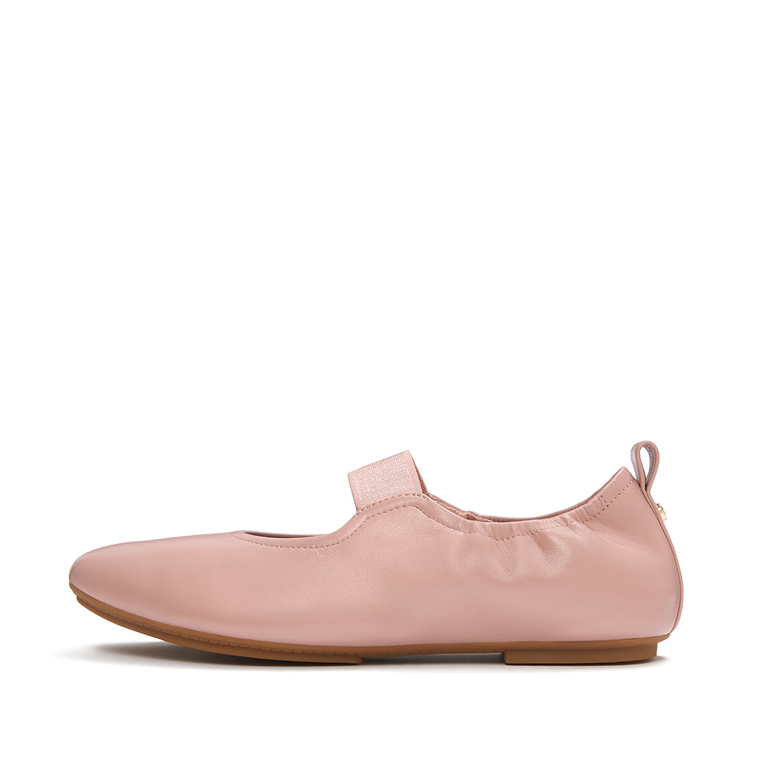 DELICATO Poise leather Mary Janes with a ruched cuff, round toe and supportive cushioned sole.