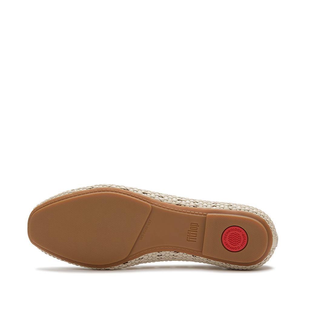 FitFlop DELICATO Woven PU Ballerinas featuring a lightweight sole with hidden Dynamicush™ cushioning for enhanced everyday comfort and flexibility.