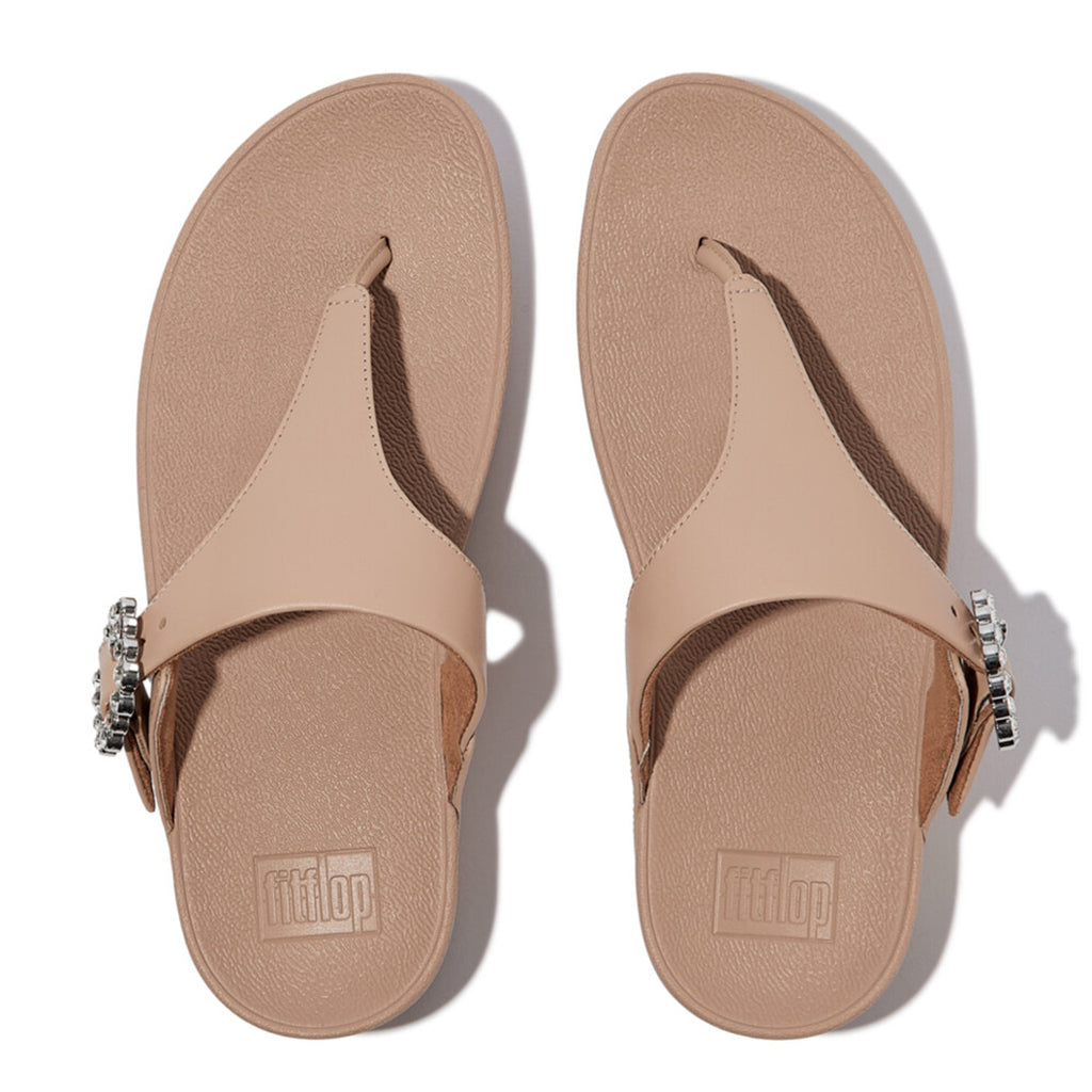 FitFlop Lulu sandals featuring ergonomic comfort and a shimmering crystal buckle detail