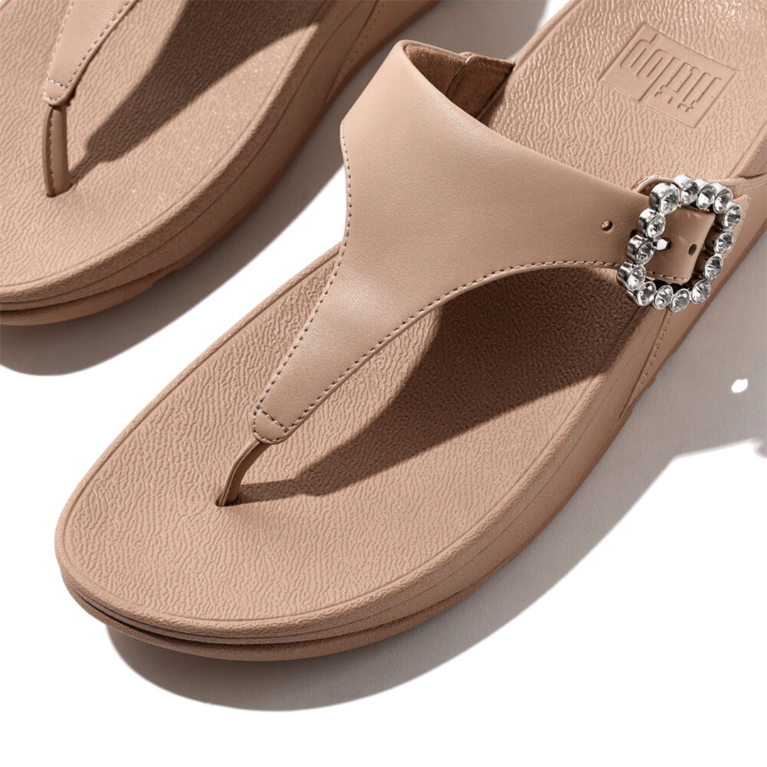 FitFlop Lulu sandals featuring ergonomic comfort and a shimmering crystal buckle detail