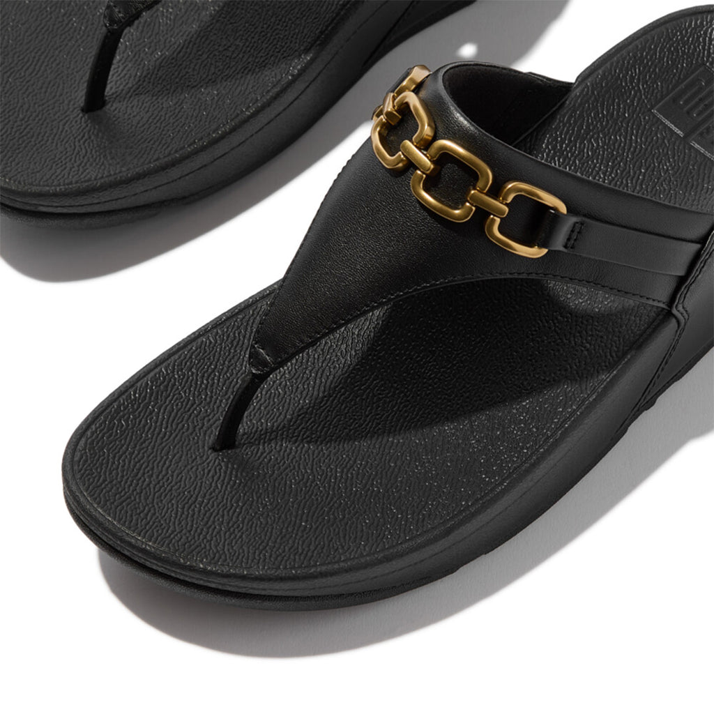 FitFlop Lulu sandals featuring ergonomic comfort and a chunky square chain for chic statement detail
