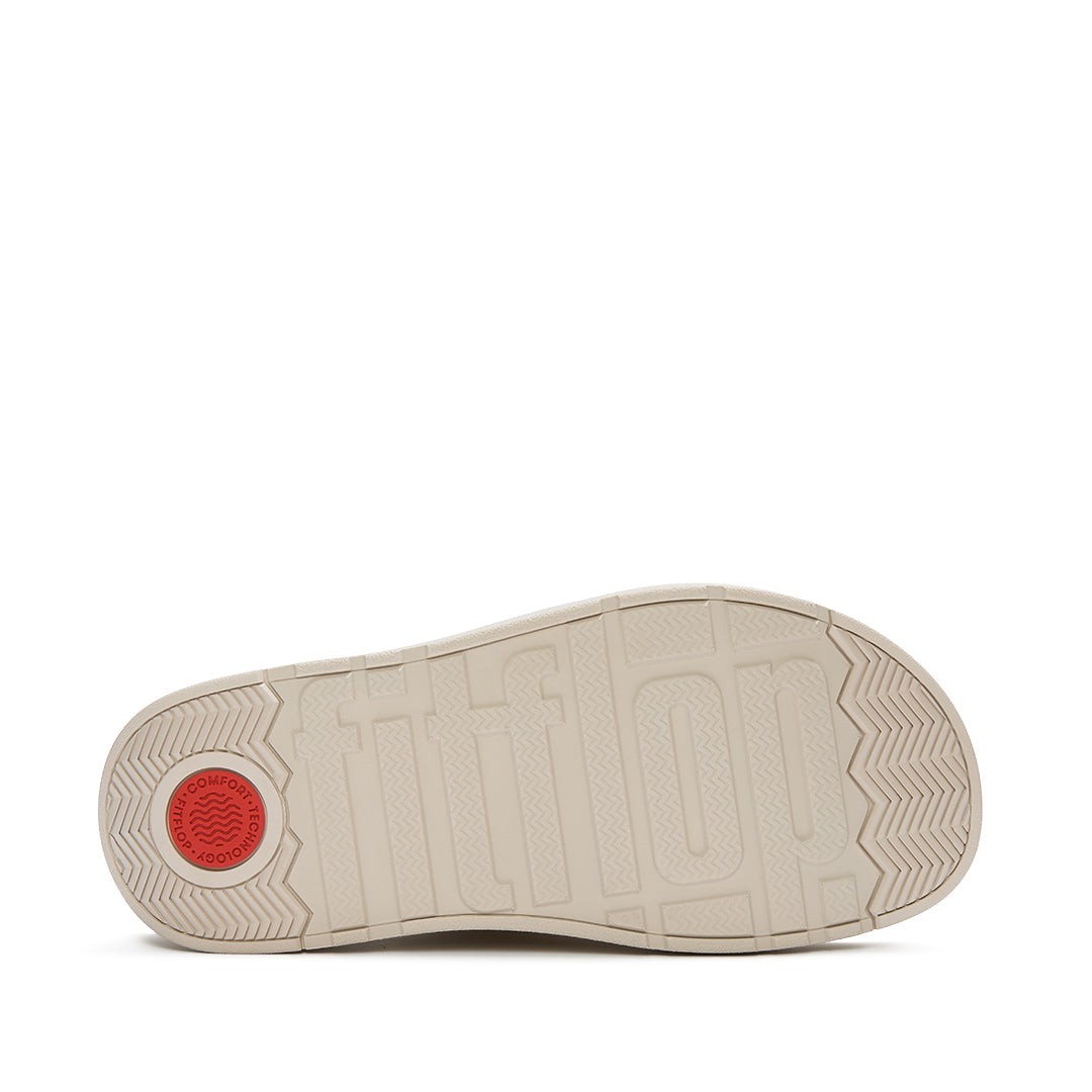 FitFlop GEN-FF Woven Two-Bar Slides featuring a lightweight Microwobbleboard™ midsole with triple-density cushioning and enhanced grip.