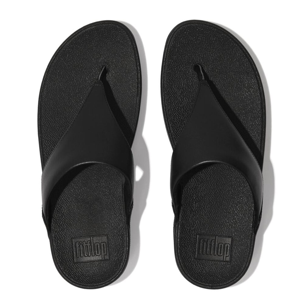 LULU leather toe-post sandals with padded Microwobbleboard™ midsole, ergonomic arch support, and minimalist triangular vamp design.