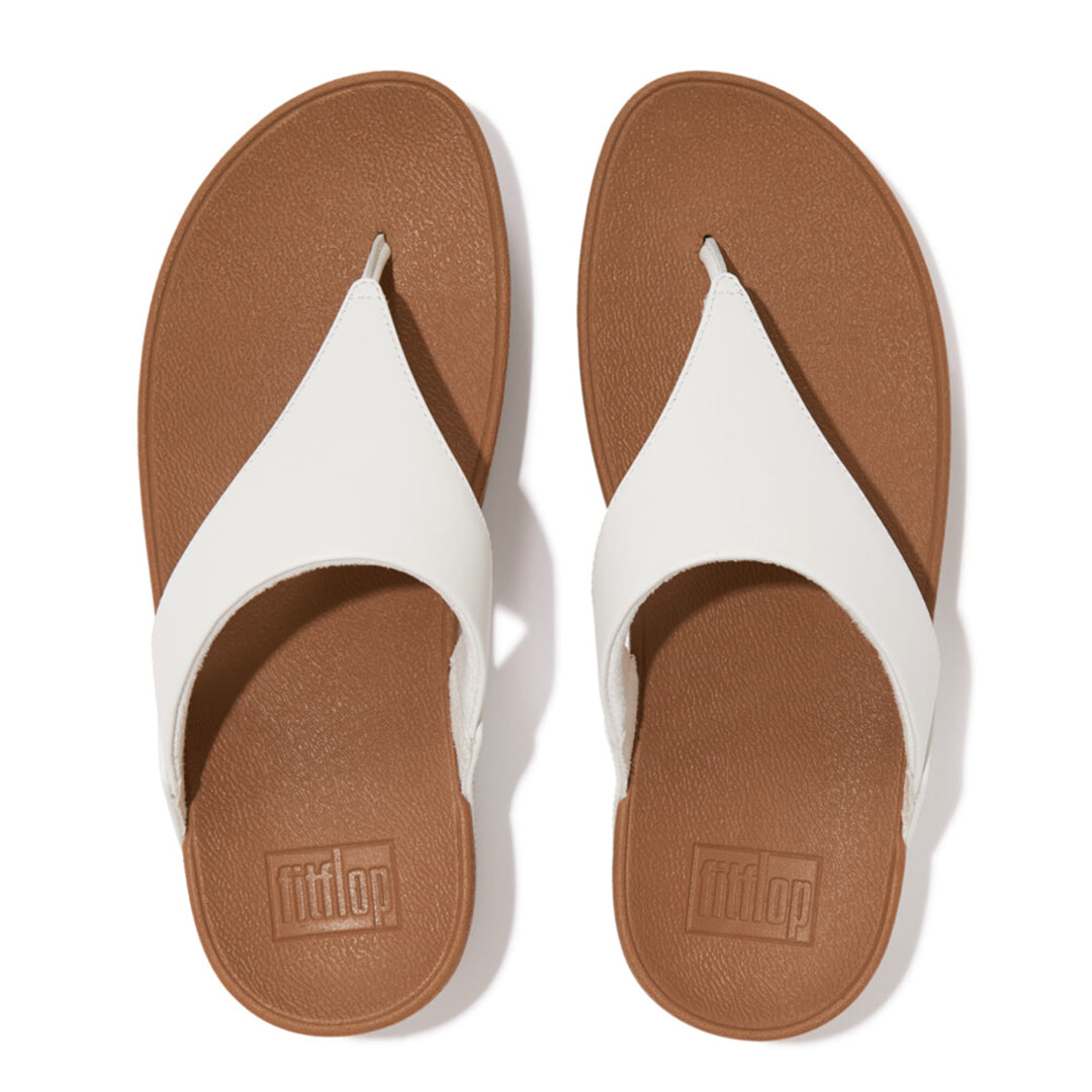 LULU leather toe-post sandals with padded Microwobbleboard™ midsole, ergonomic arch support, and minimalist triangular vamp design.
