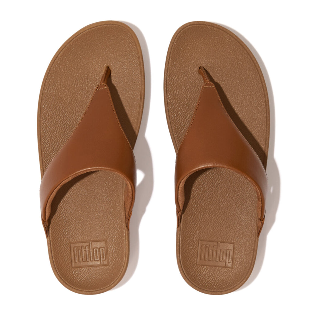 LULU leather toe-post sandals with padded Microwobbleboard™ midsole, ergonomic arch support, and minimalist triangular vamp design.