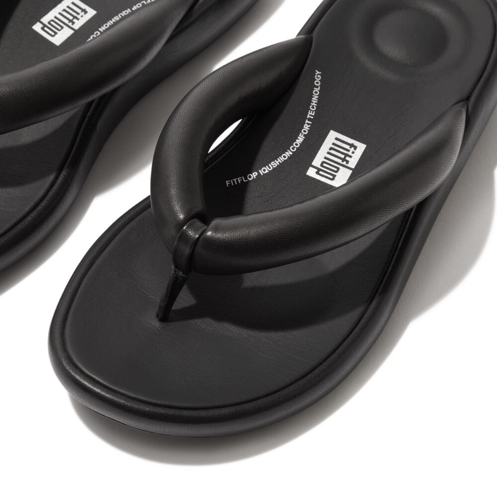 FitFlop iQushion D-Luxe Padded Leather Flip Flops Black – FitFlop Australia