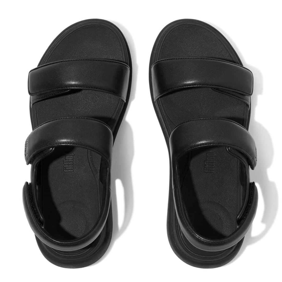F-MODE GO adjustable back-strap sandals with padded straps and Microwobbleboard™ cushioned footbed.