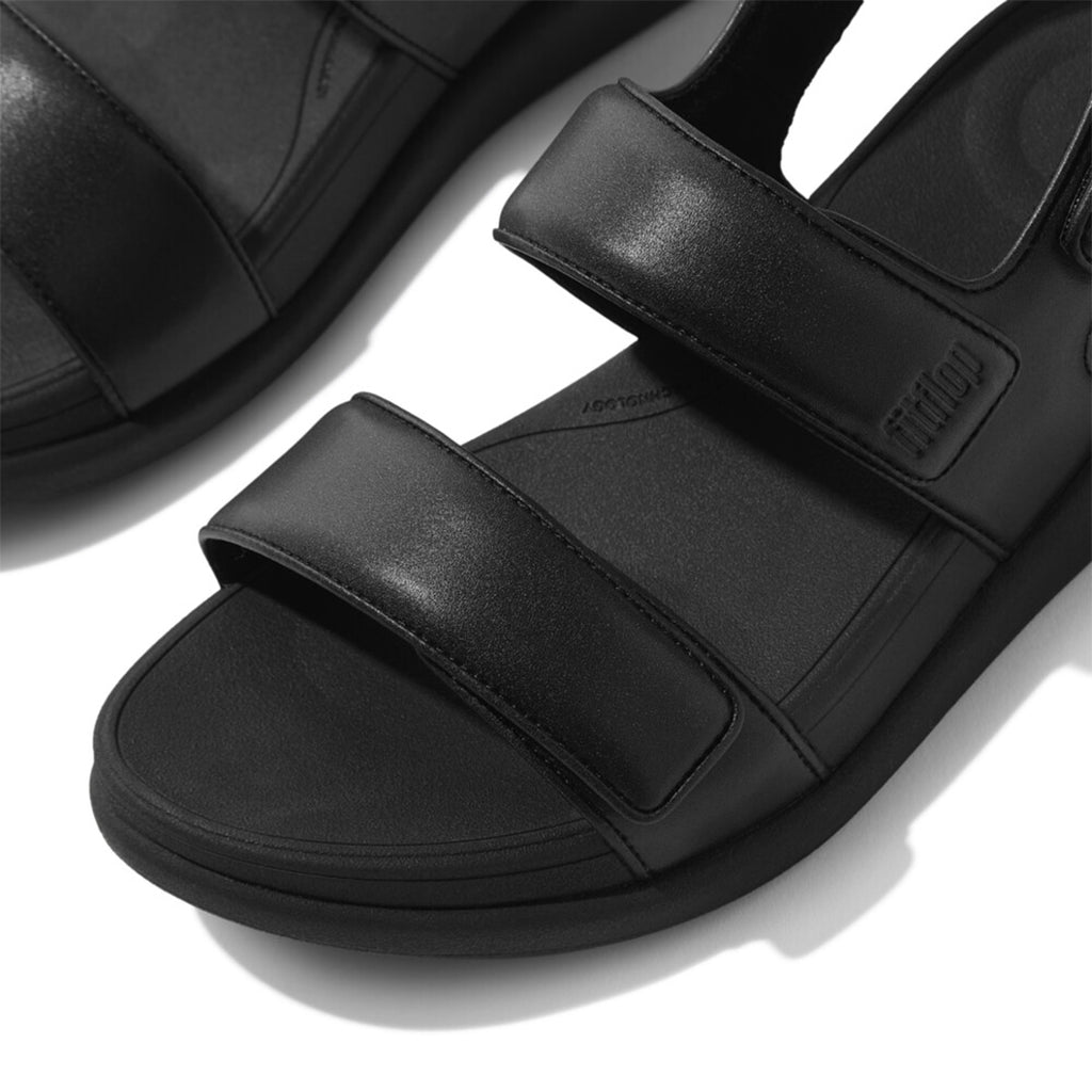 F-MODE GO adjustable back-strap sandals with padded straps and Microwobbleboard™ cushioned footbed.