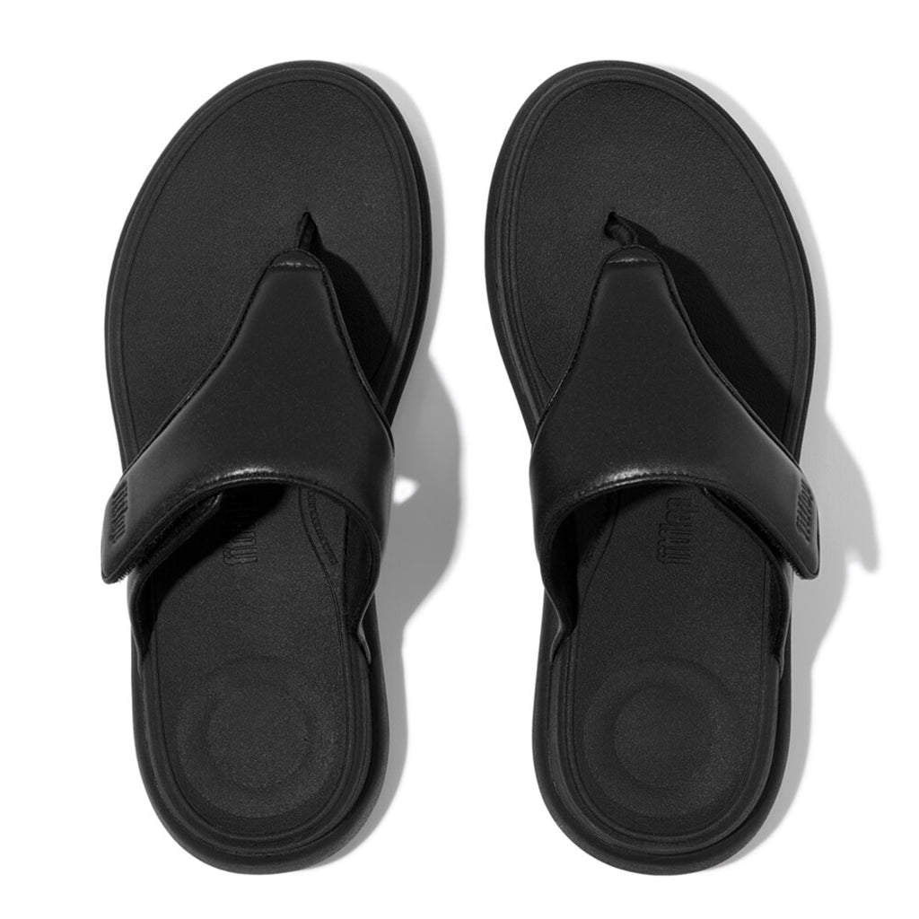 F-MODE GO adjustable toe-post sandals with padded straps and Microwobbleboard™ cushioned footbed.