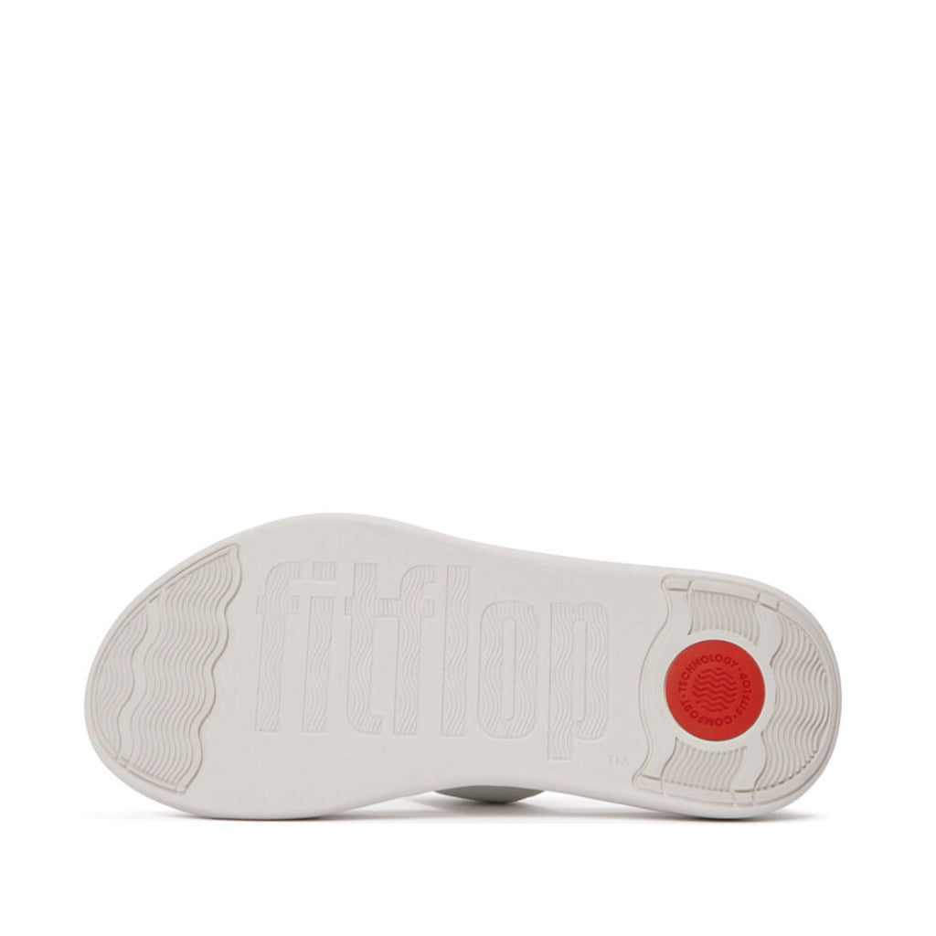 FitFlop F-MODE Go Adjustable Flatform Slides featuring a lightweight, flexible Microwobbleboard™ midsole with enhanced impact cushioning.