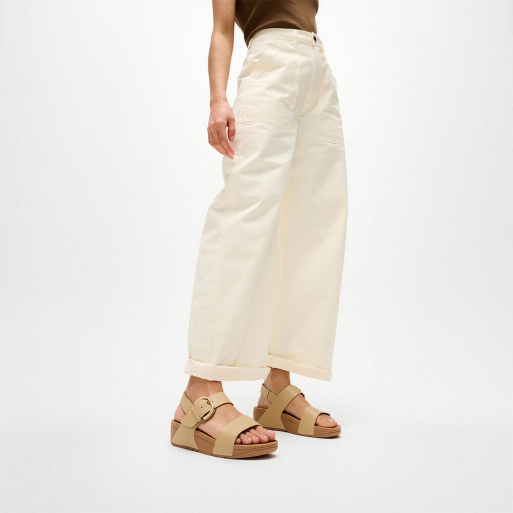 LULU Resin-buckle Leather Back-strap Sandals