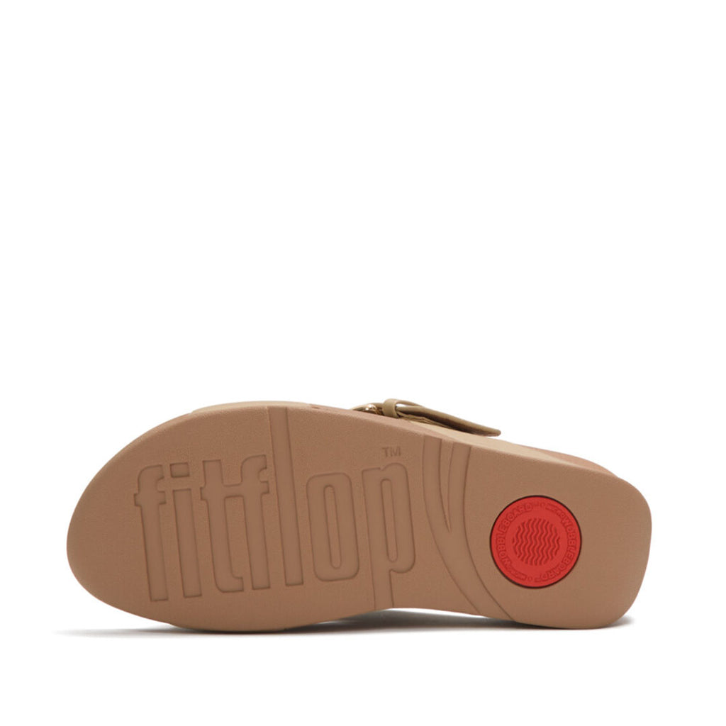 LULU Resin-buckle Leather Cross Slides