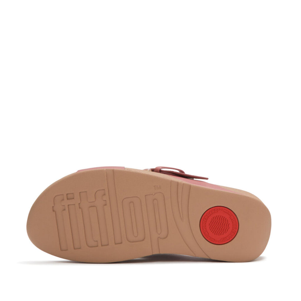 LULU Resin-buckle Leather Cross Slides
