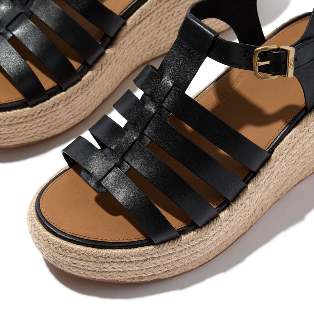 PLATFFORMS Espadrille Leather Fisherman Wedge Sandals