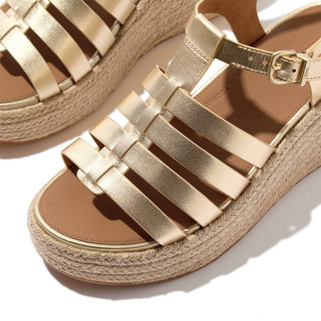 PLATFFORMS Espadrille Leather Fisherman Wedge Sandals