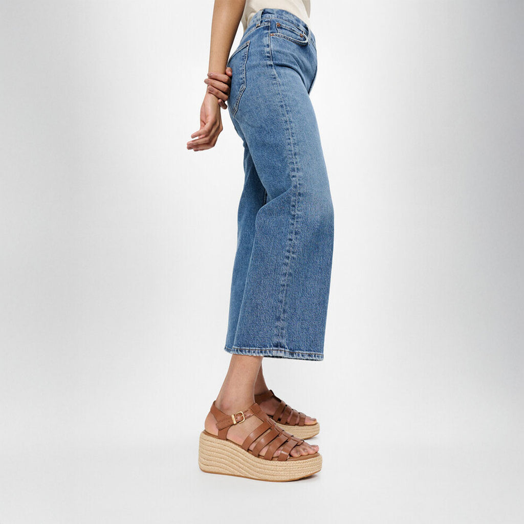 PLATFFORMS Espadrille Leather Fisherman Wedge Sandals