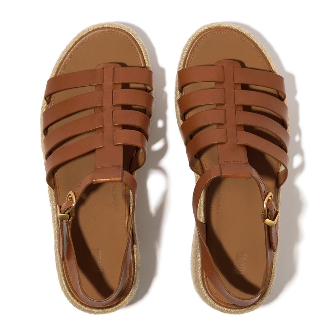 PLATFFORMS Espadrille Leather Fisherman Wedge Sandals