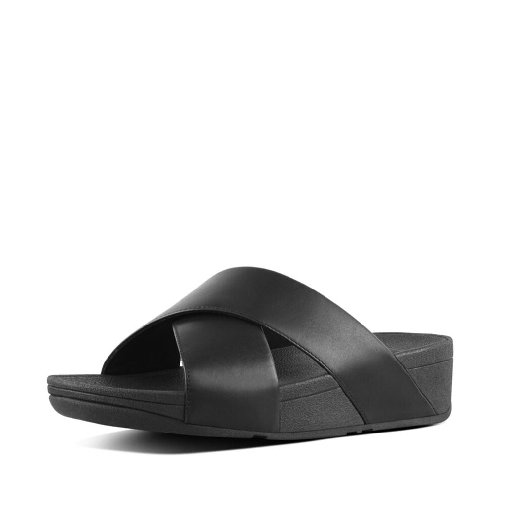 LULU Cross Slide Leather Sandals