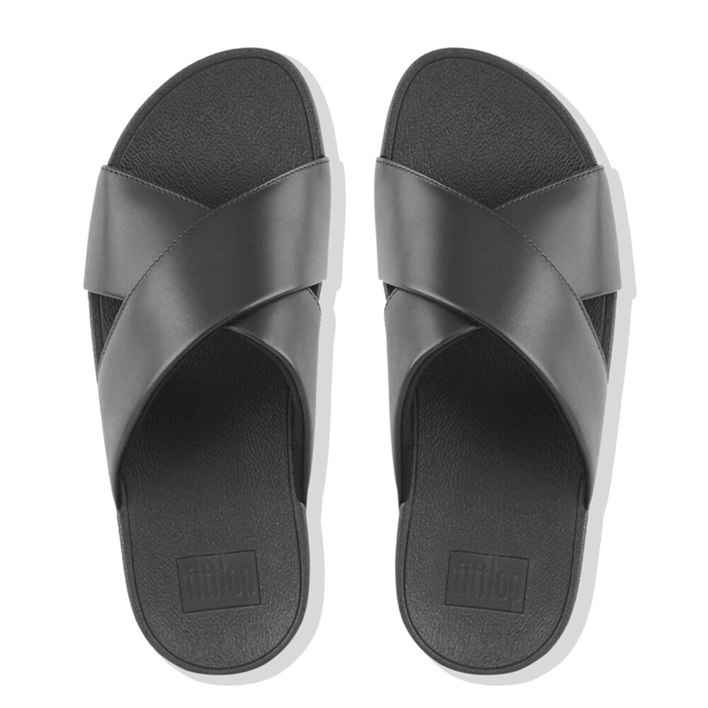 LULU Cross Slide Leather Sandals