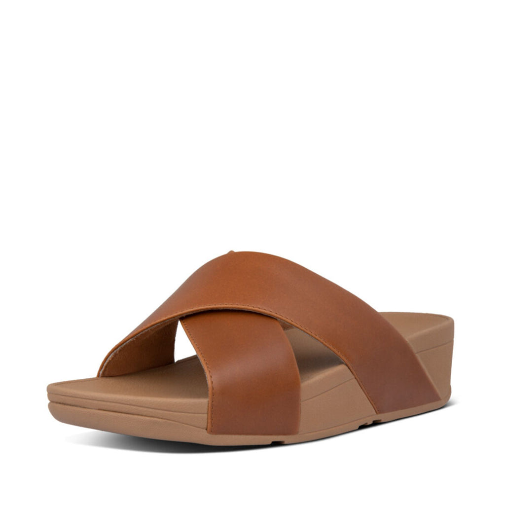 LULU Cross Slide Leather Sandals