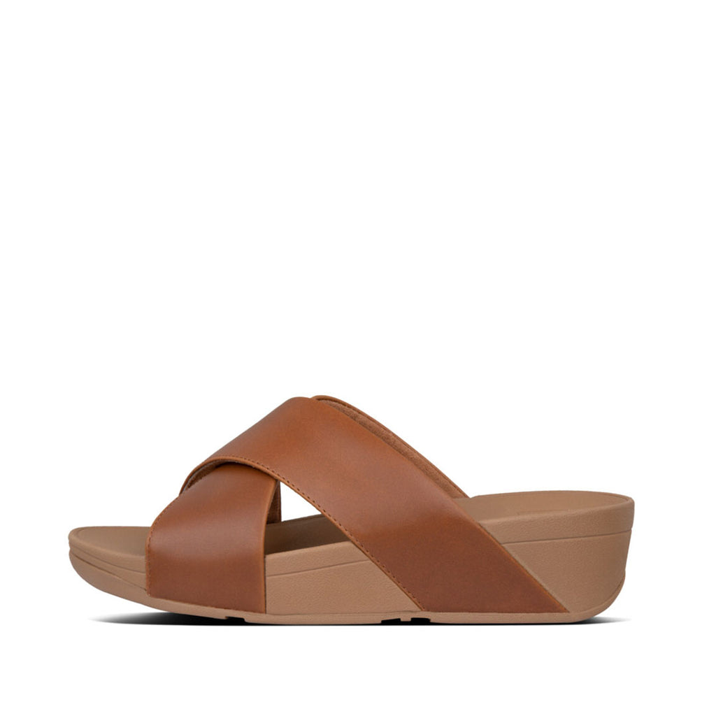 LULU Cross Slide Leather Sandals