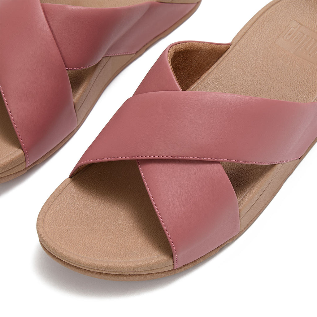LULU Cross Slide Leather Sandals
