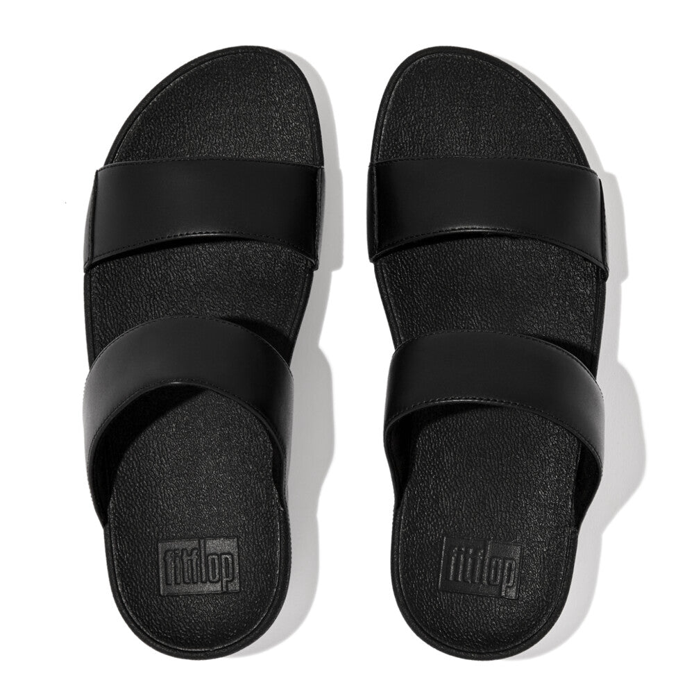 FitFlop Lulu Leather Black Slides – FitFlop Australia
