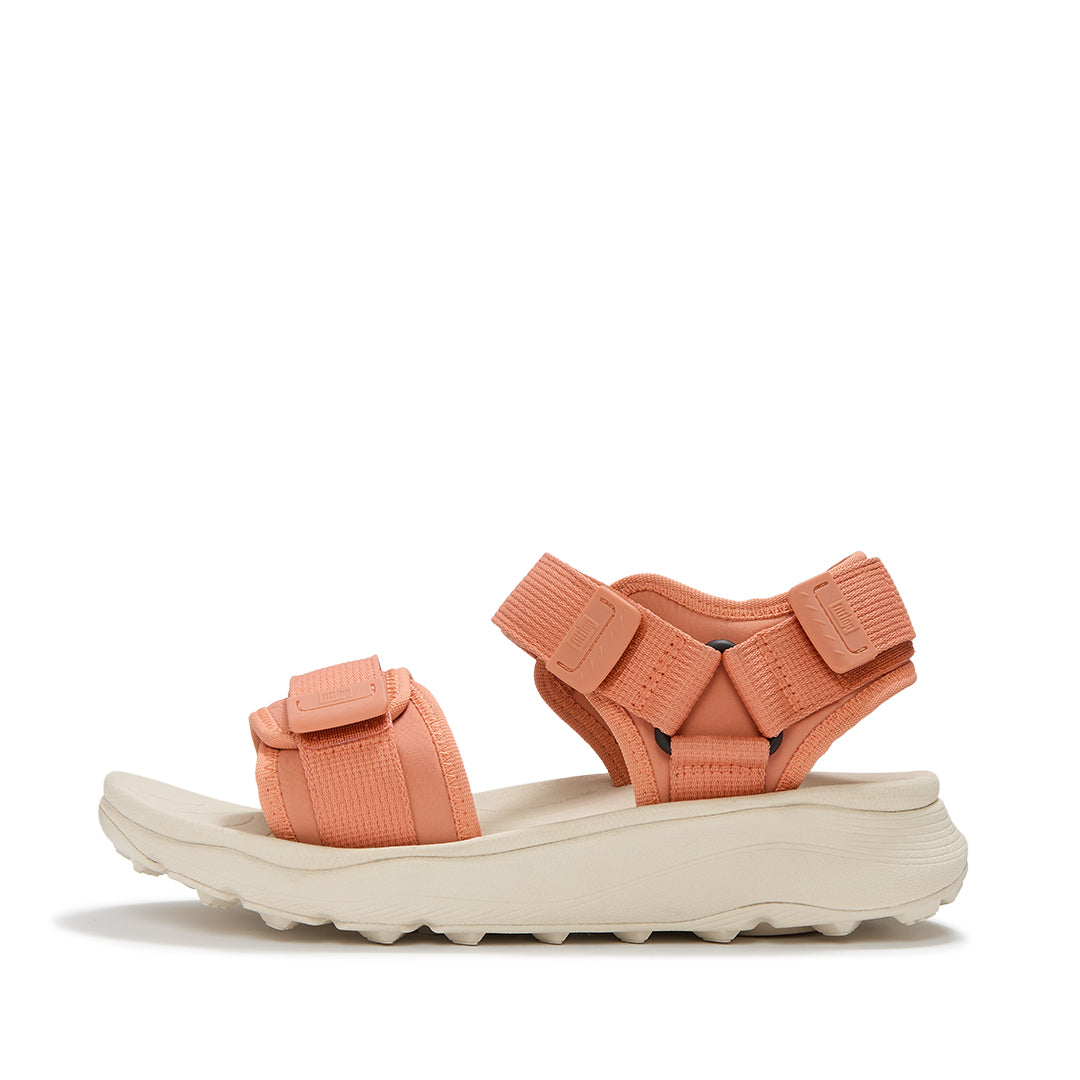Side view of FitFlop NEO-D-HYKER Outdoor Sandals showcasing water-resistant straps, lightweight Neodynamic™ midsole, and trail-grip outsole.