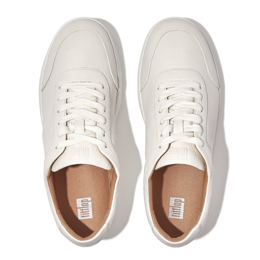 FitFlop Rally Tumbled Leather Sneakers White