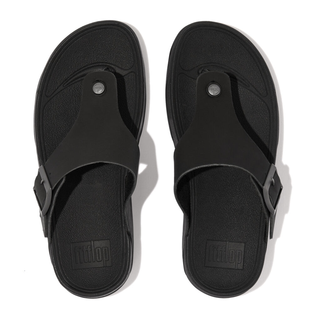 FitFlop Trakk II Mens Buckle Leather Toe Post Sandals Black – FitFlop ...