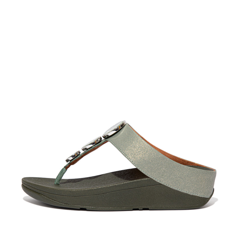 FitFlop Halo Shimmer Toe Post Sandals Green – FitFlop Australia
