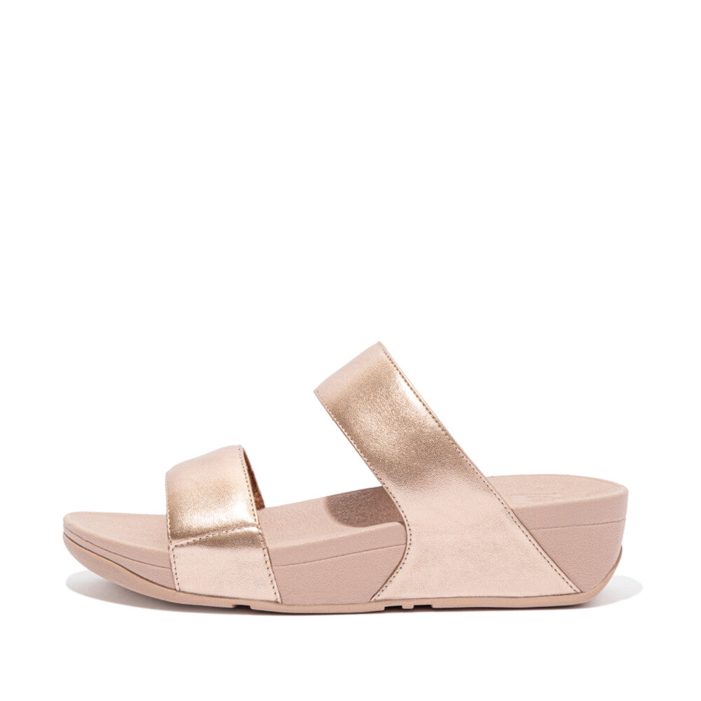 FitFlop Lulu Leather Slides Rose Gold – FitFlop Australia