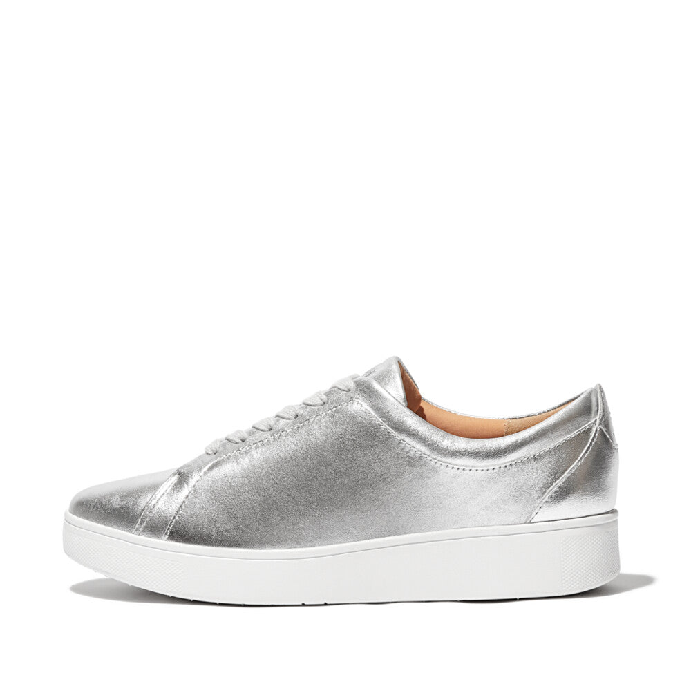 FitFlop Rally Leather Sneakers Silver – FitFlop Australia